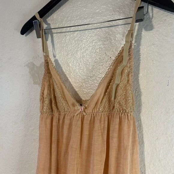 My Angel Women's Peach Lace Slip Maxi Dress Small Coquette Fairy Y2K Style - Picture 4 of 8